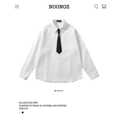 美式学院风领带长袖衬衫