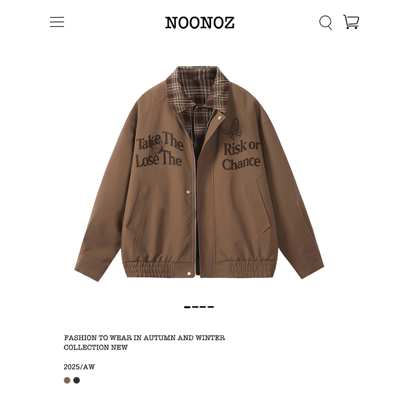 美拉德格纹拼接字母假两件外套