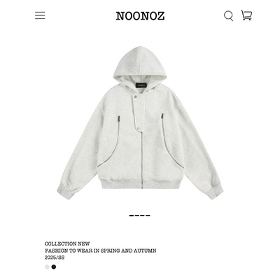 美式街头解构多拉链连帽开衫卫衣