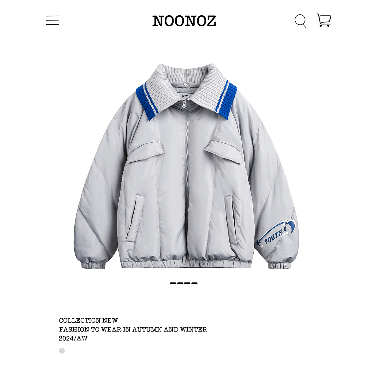 NOONOZ可拆卸海军领加厚棉衣