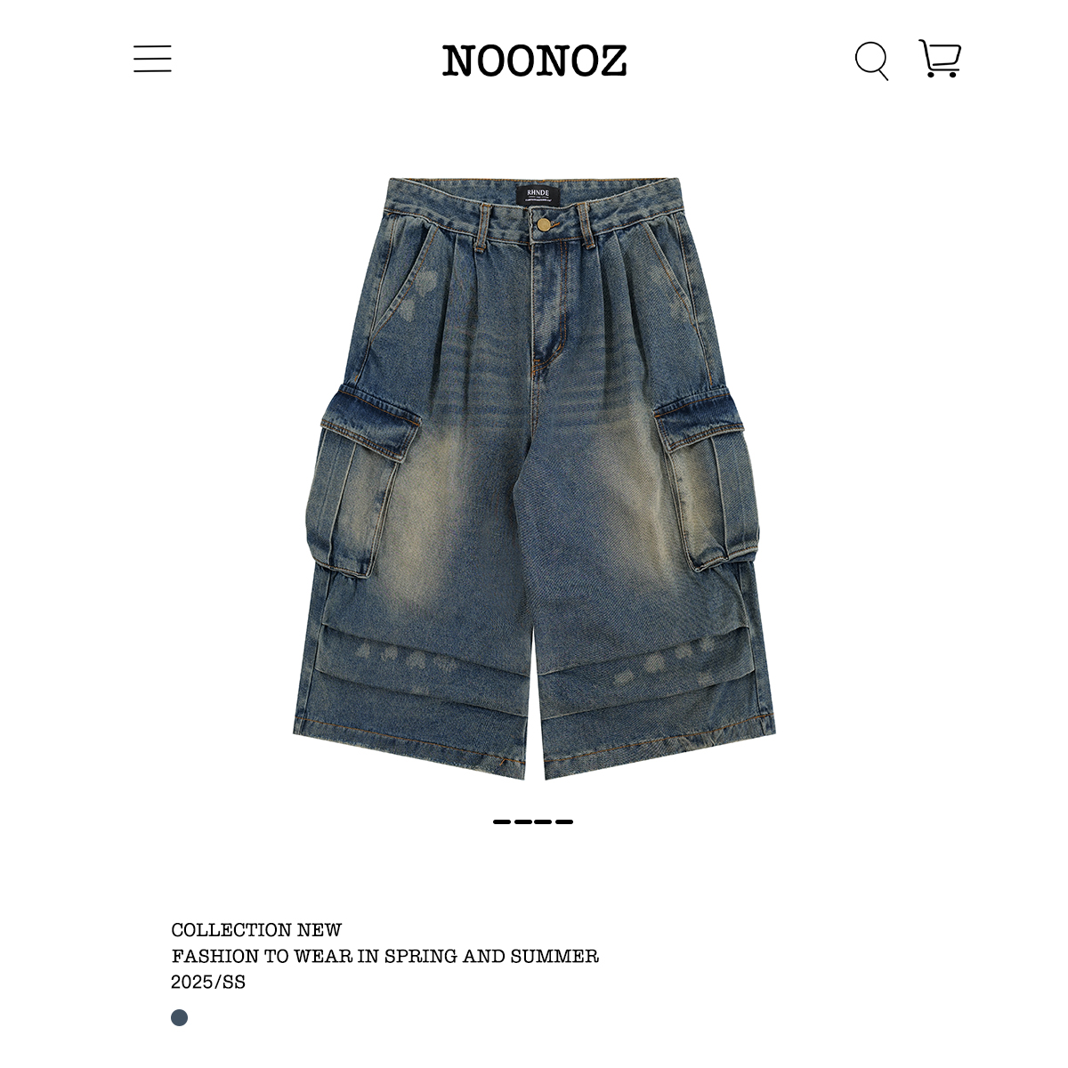 NOONOZ拉链七分裤水洗夏季