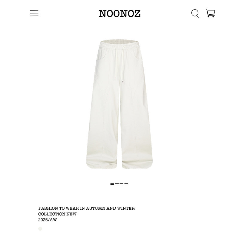 NOONOZ休闲裤男中性风纯色抽绳裤子潮牌宽松直筒显瘦阔腿磨毛长裤,男装,休闲裤,淘宝优惠券,粉丝福利购,淘宝优惠卷