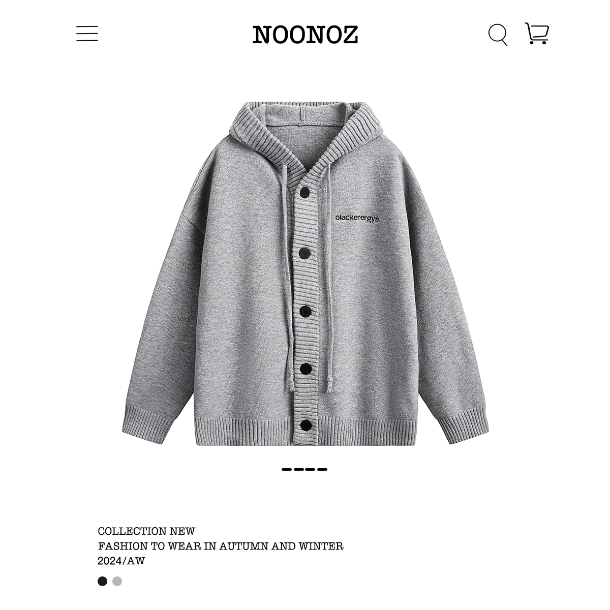 NOONOZ韩系字母连帽针织衫毛衣