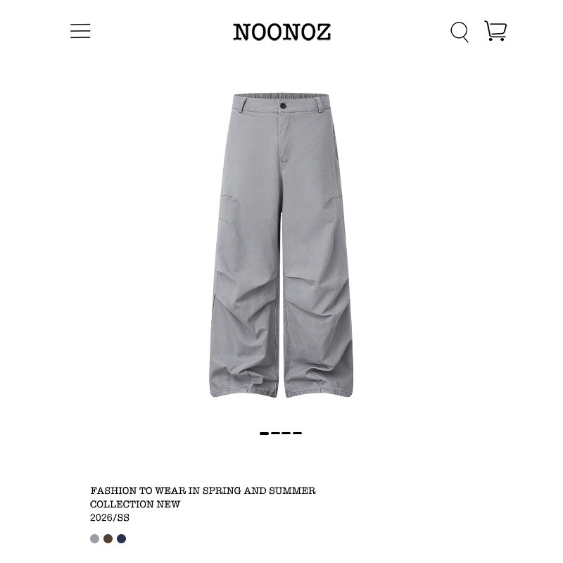 NOONOZ美式解构褶皱弯刀裤男潮牌中性风Baggy裤子阔腿镰刀休闲裤,男装,休闲裤,淘宝优惠券,粉丝福利购,淘宝优惠卷