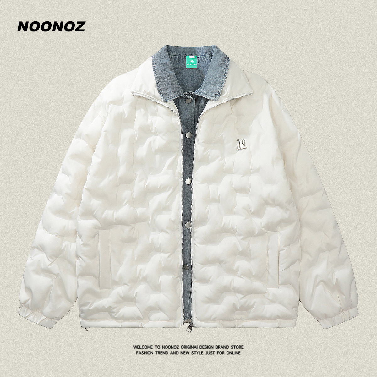 NOONOZ假两件加厚冬季设计感棉衣