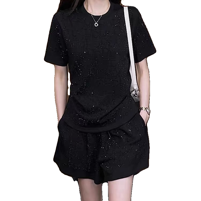 休闲套装女短袖短裤运动两件套