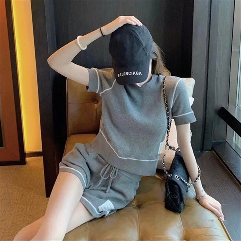 休闲短袖短裤套装女2025夏季新款修身短款小个子穿搭运动风两件套