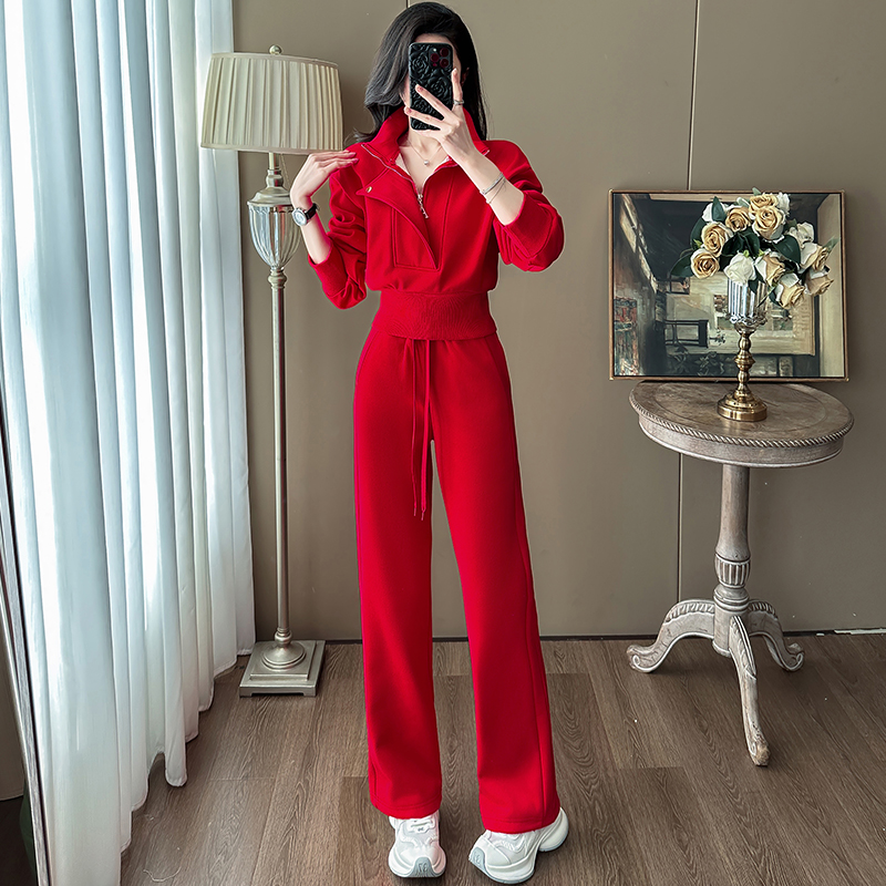 高级感休闲套装女新年战袍两件套