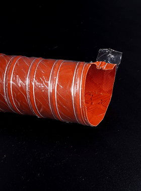 红色矽胶高温风管300度耐高温硫化软管耐高温钢丝管20 40 60168mm