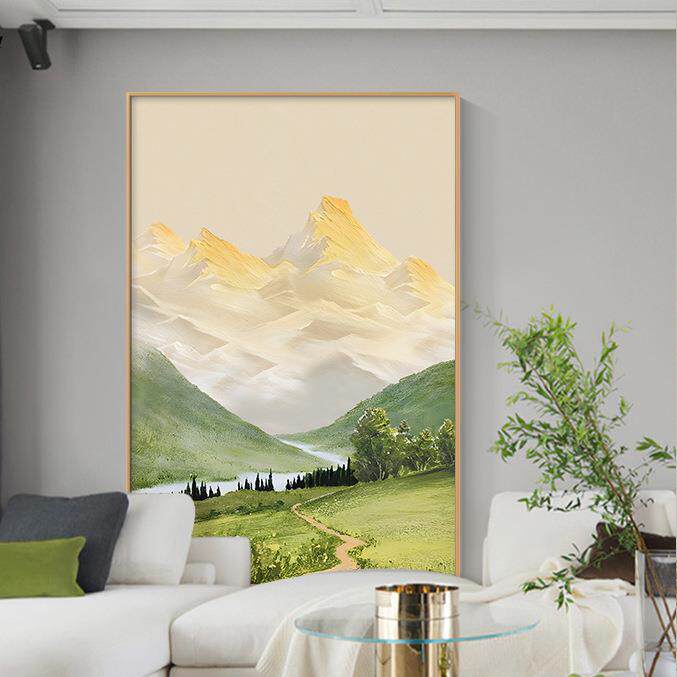 日照金山客厅装饰画风景山水沙发背景墙落地壁画大幅玄关过道挂画