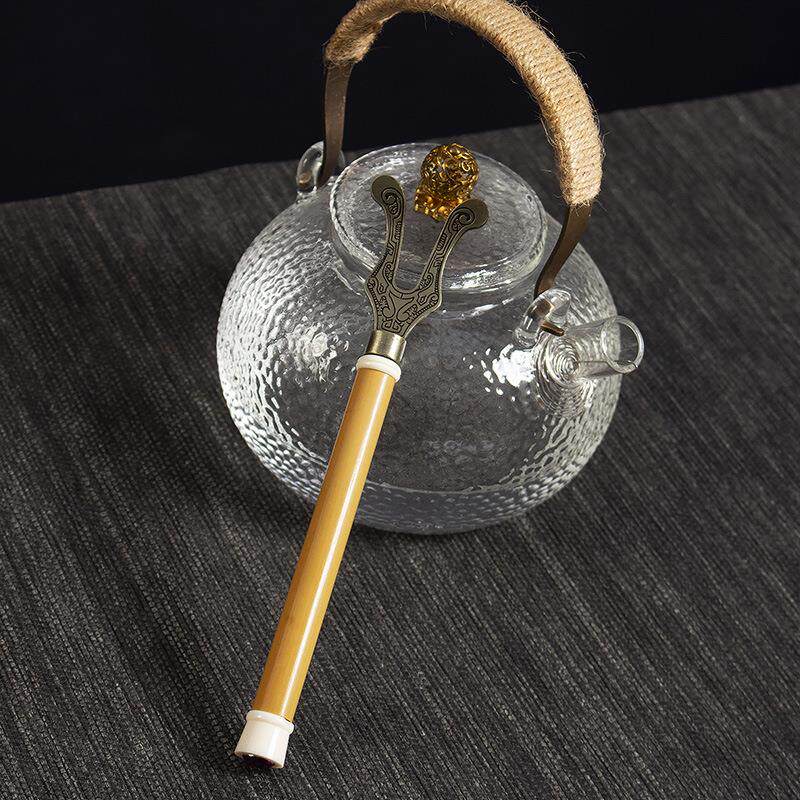 淘瓷八 壶叉铁壶银壶壶叉铁壶夹壶盖叉铜壶夹壶盖起茶道