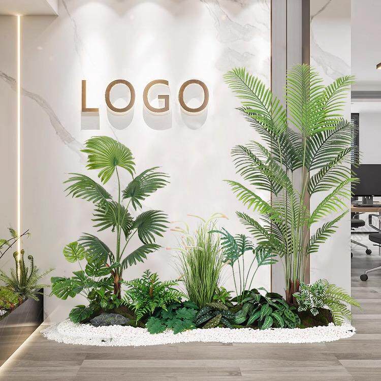室内仿真绿植造景大型景观植物装饰商场酒店楼梯下假树仿真植物