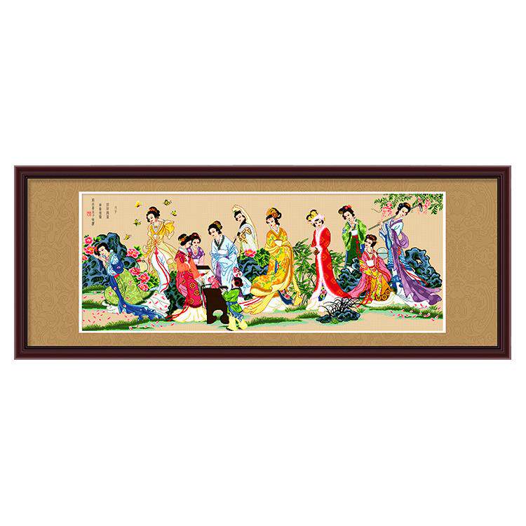 1VPR琴棋书画十字绣红楼梦十二金钗客厅大幅古代名画手工2023线绣