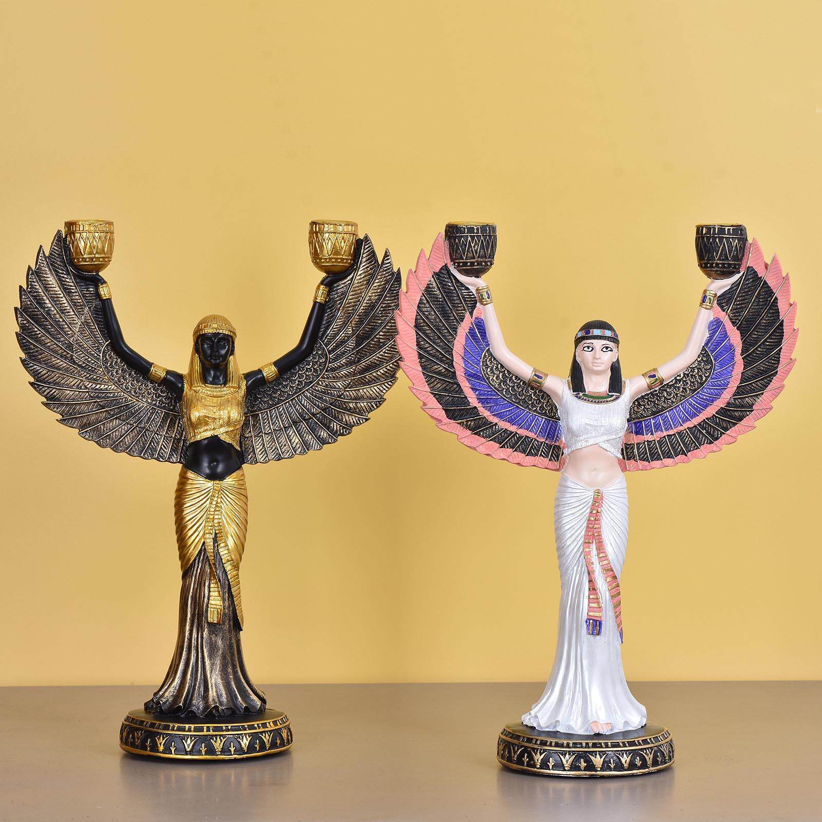 埃及女神人物雕塑摆件现代简约家居大厅装饰手工伊希斯工艺品神像
