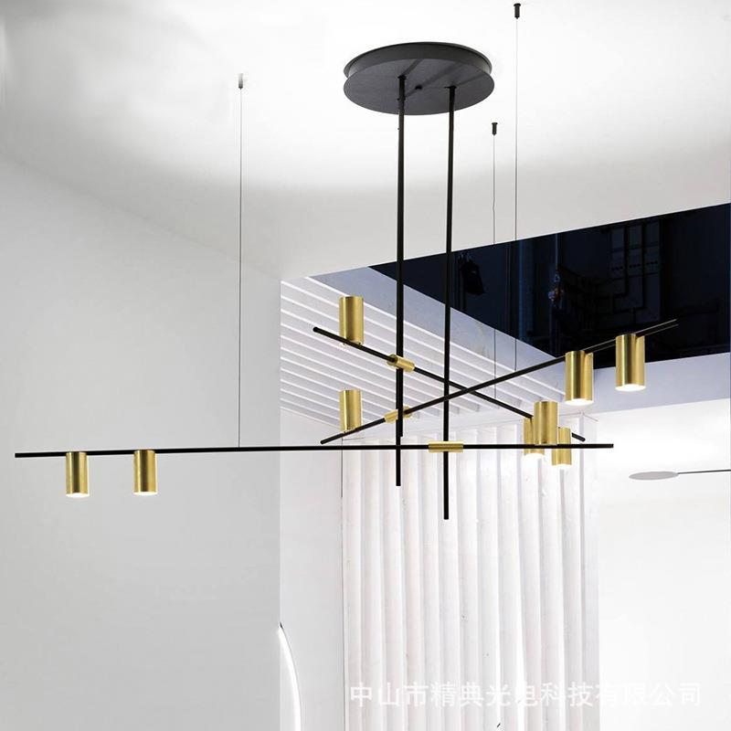 北欧客厅餐厅灯具设计师简约现代loft工业复式楼几何创意线条吊灯