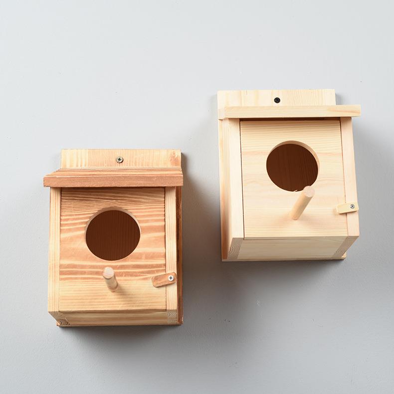 实木鸟窝木质鹦鹉繁殖箱户外户内鸟笼工厂直营diy工艺品小木盒