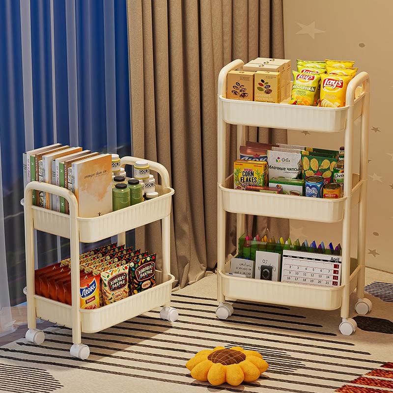 零食小推车置物架落地多层可移动客厅宿舍卧室零食收纳储物架子