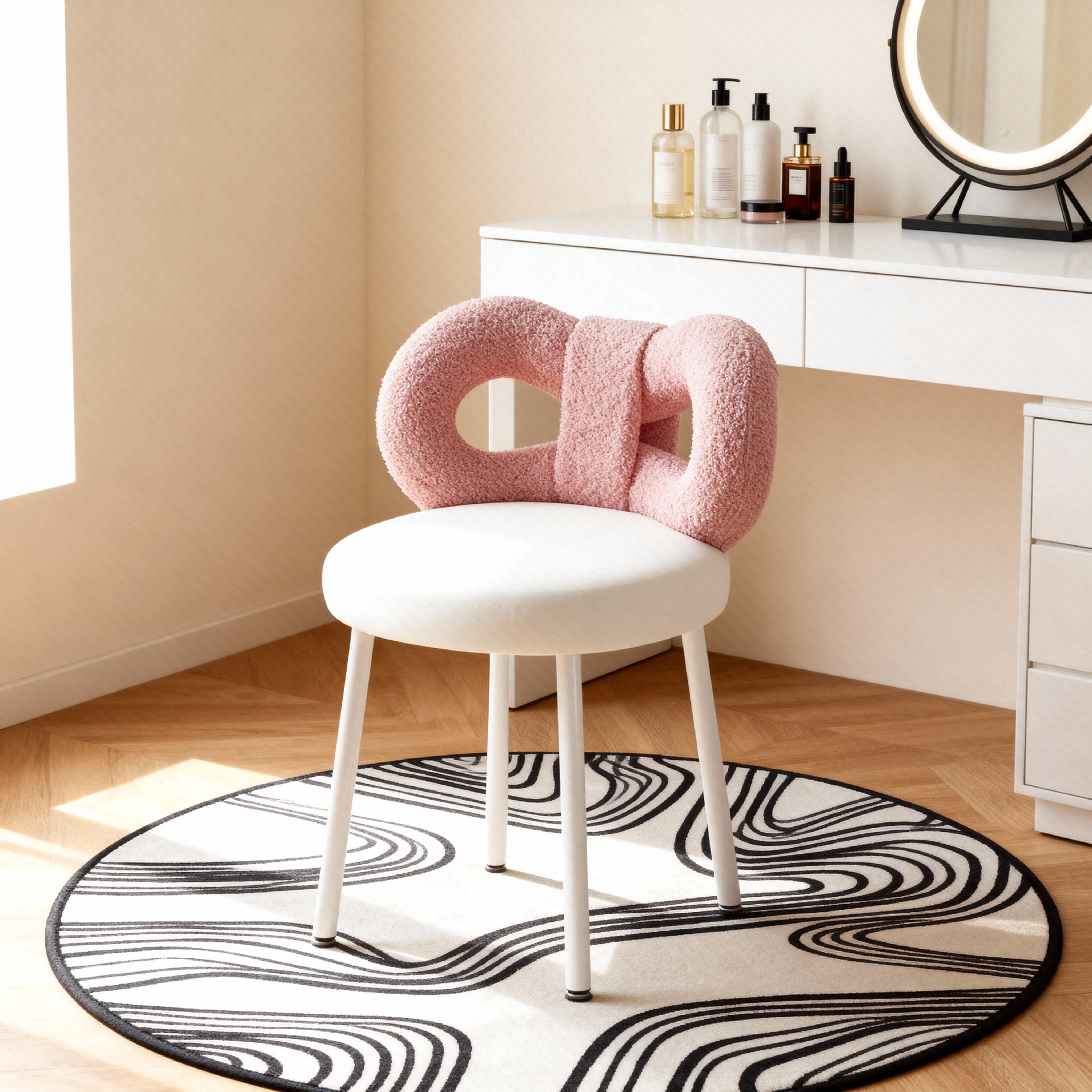 设计师款凳子主卧上妆专用化妆凳蝴蝶结创意靠背网红高级感公主椅,住宅家具,梳妆凳,淘宝优惠券,粉丝福利购,淘宝优惠卷