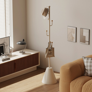 落地挂衣架香樟木球天然防蚊衣帽架不占空间奶油风加固底座衣架子