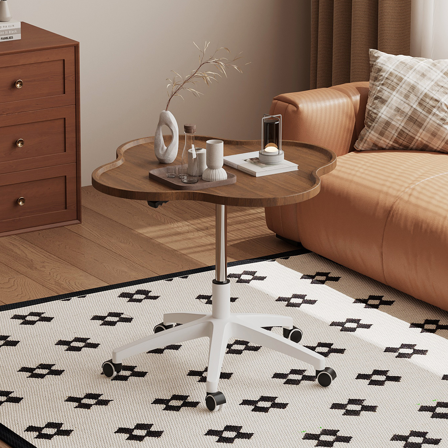 耶特可移动升降旋转中古风茶几