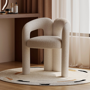 奶油风化妆凳女生卧室高级感梳妆台椅子简约现代网红靠背美甲椅子