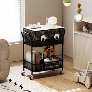 带轮移动客厅沙发边几家用多功能简约现代小茶几卧室床边柜置物架