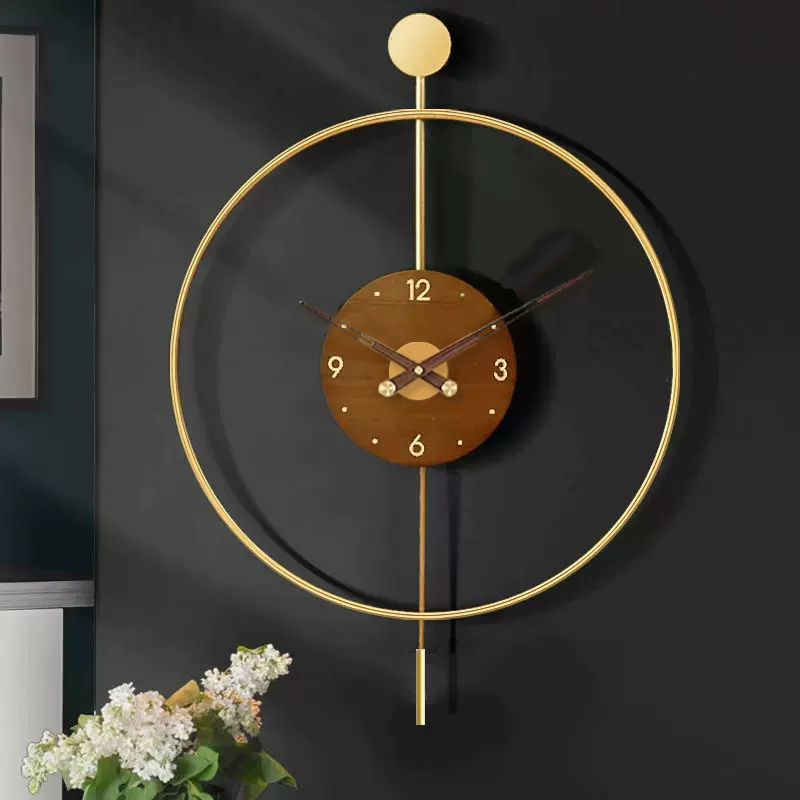 锐玺北欧创意挂钟可摇摆铁艺