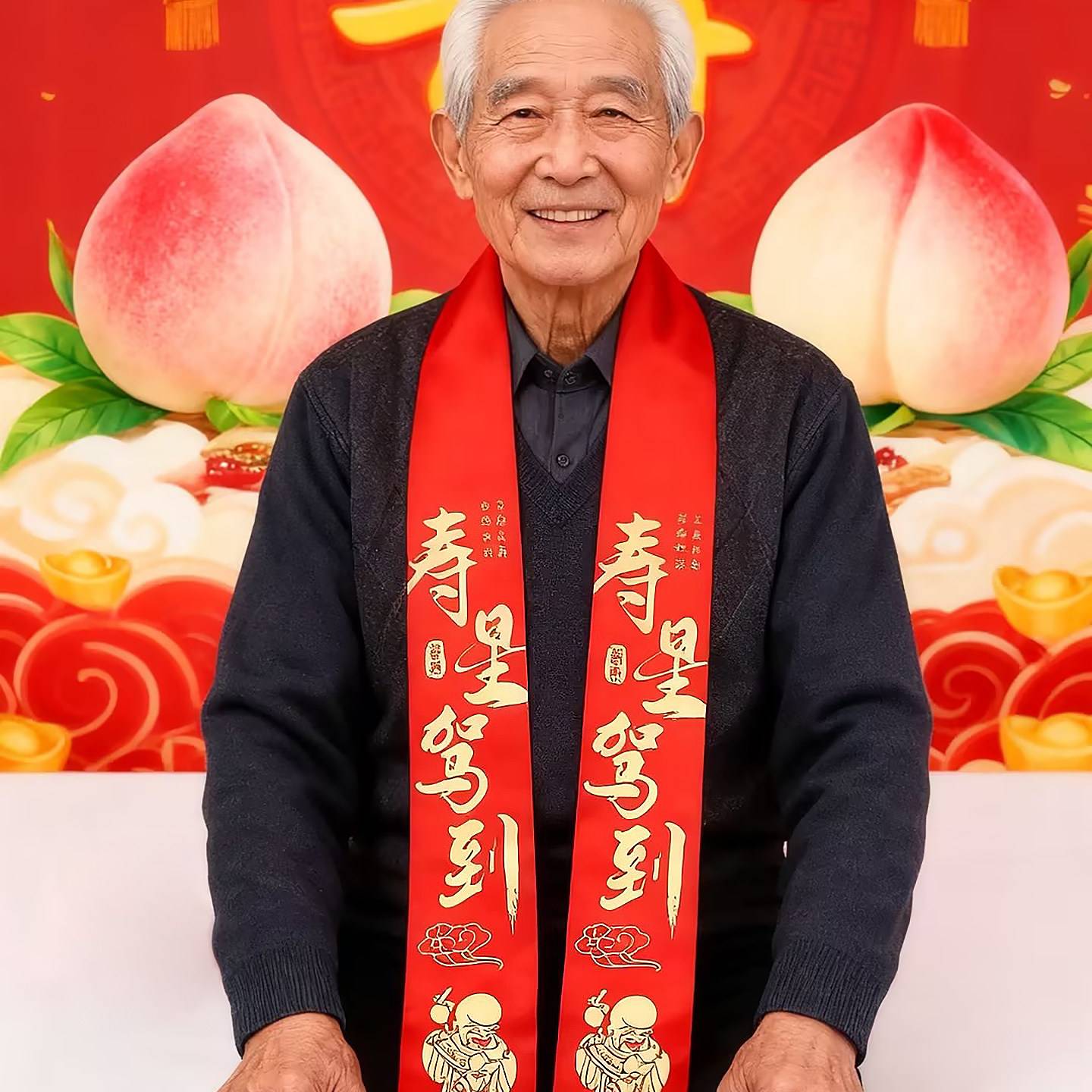 生日寿带丝带老人过寿宴装饰绸缎带祝寿大红色寿字彩带80岁大寿