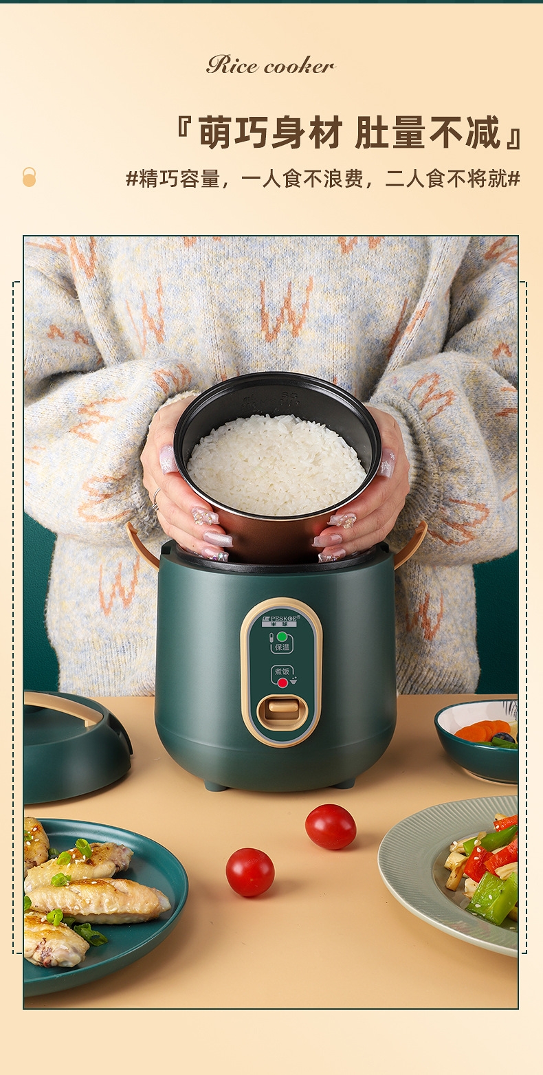 迷你电饭煲家用1-2升小型电饭锅可蒸煮学生宿舍使用一人米饭