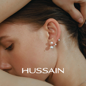 赫生HUSSAIN星点不对称悬浮珍珠耳钉清冷千金感耳环轻奢小众耳饰