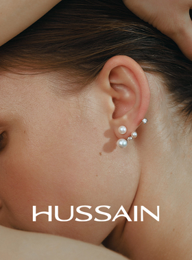 赫生HUSSAIN星点不对称悬浮珍珠耳钉清冷千金感耳环轻奢小众耳饰