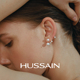 赫生HUSSAIN星点不对称悬浮珍珠耳钉清冷千金感耳环轻奢小众耳饰