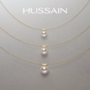 赫生HUSSAIN浮月淡水珍珠项链路路通隐形金色锁骨女人鱼之泪颈链