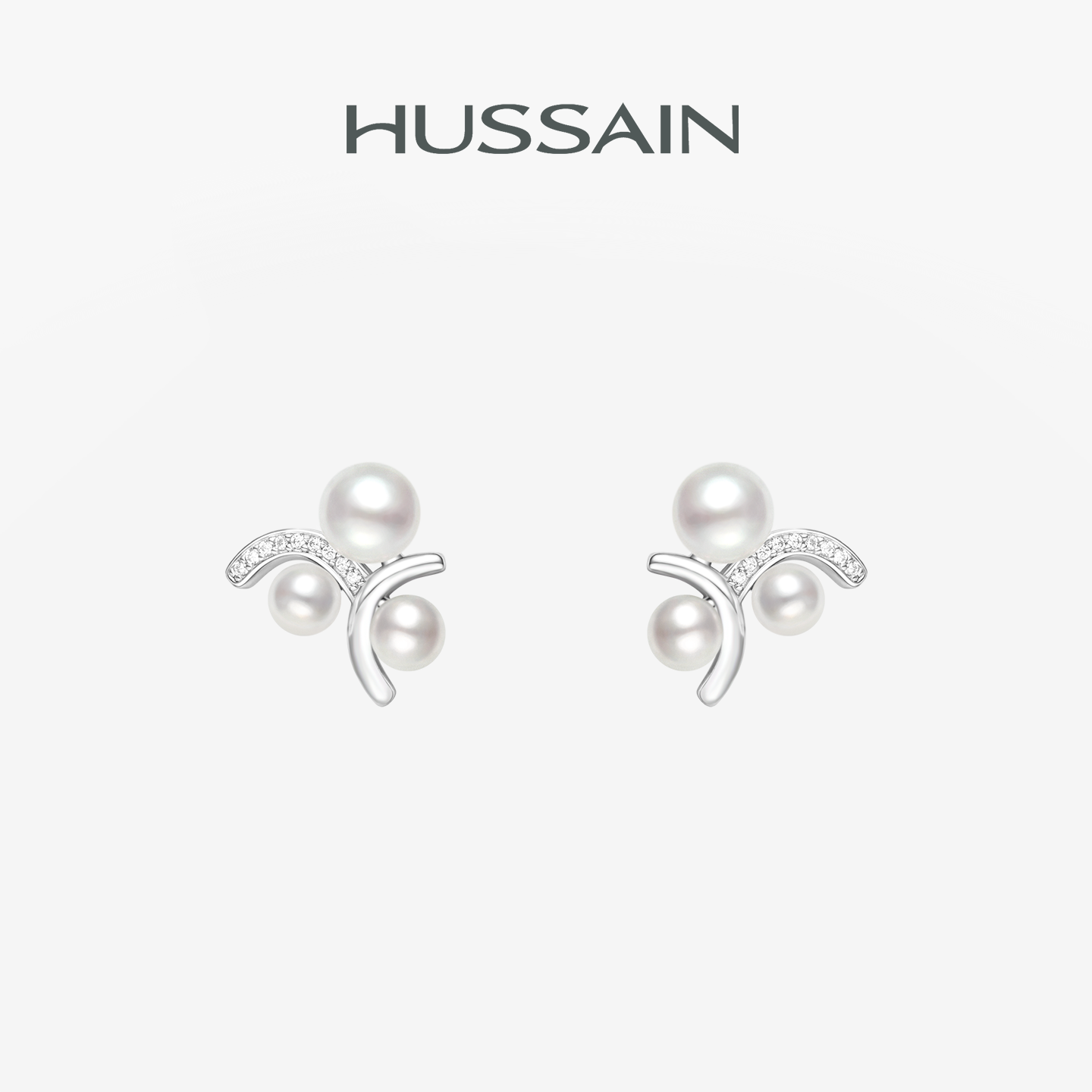 赫生HUSSAIN简簇淡水珍珠耳钉原创设计耳环配饰精致小众高级耳饰