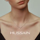 赫生HUSSAIN星点流萤微笑珍珠项链女款 轻奢小众秋冬毛衣配饰锁骨