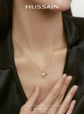 赫生HUSSAIN如愿纯银珍珠项链轻奢小众高级感妈妈秋冬配饰锁骨链