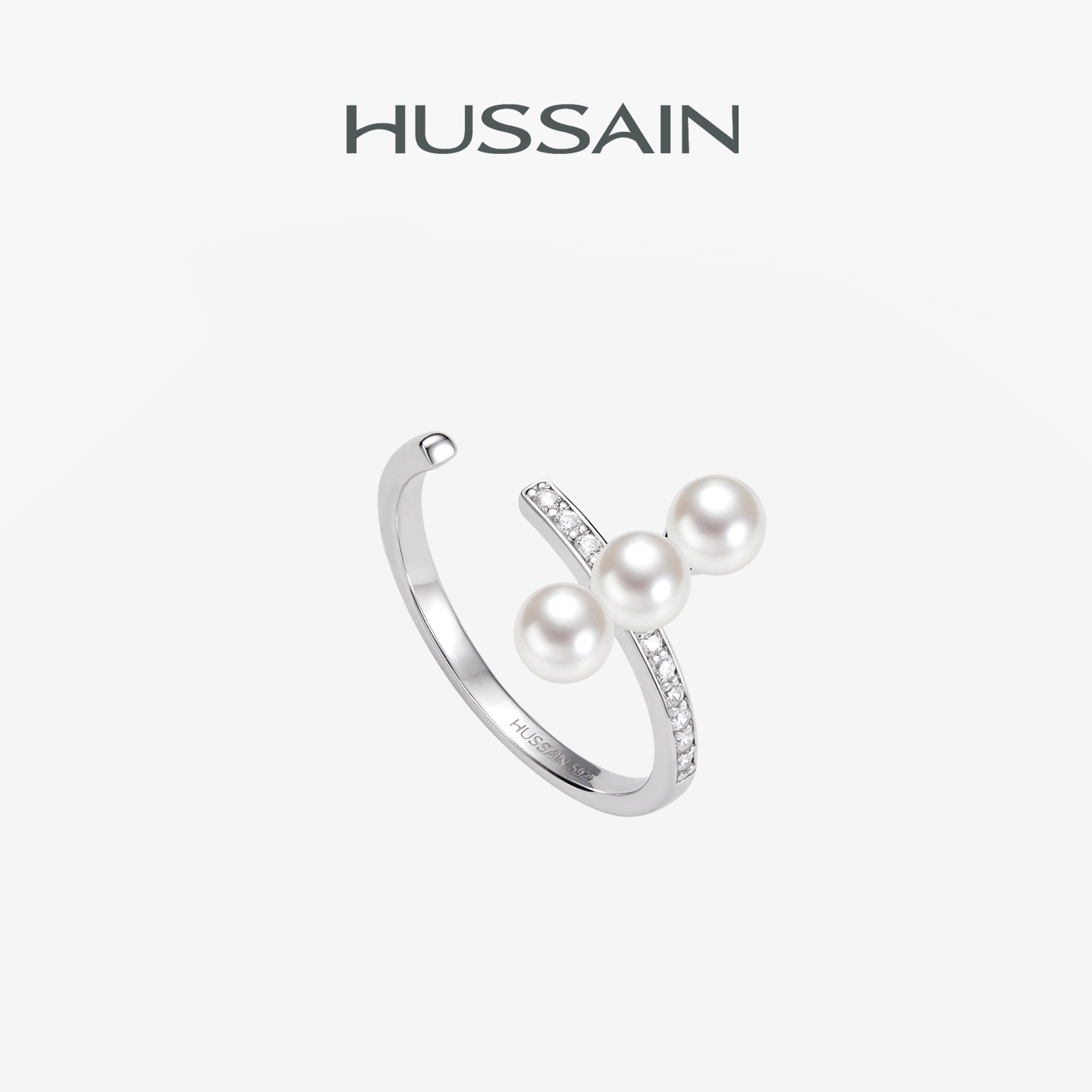 赫生HUSSAIN淡水珍珠925银戒指