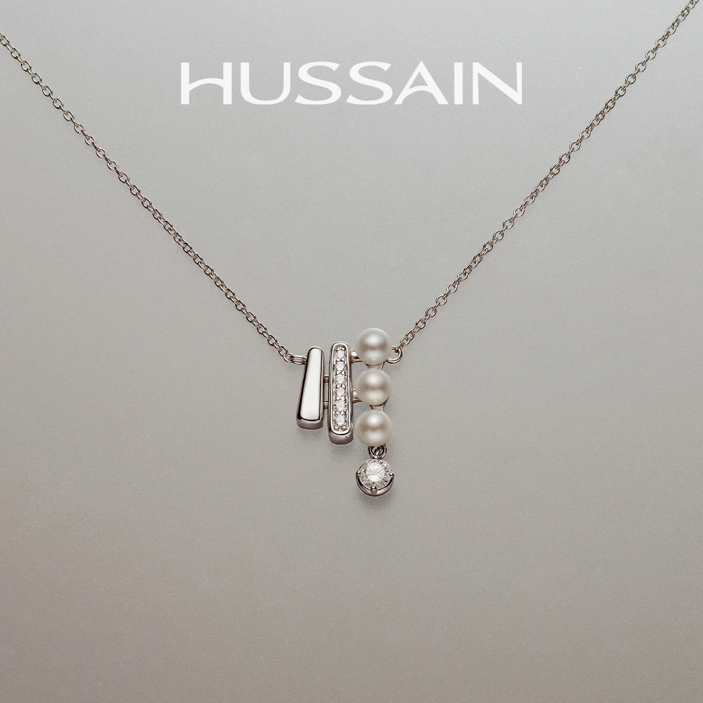 HUSSAIN章节几何淡水珍珠项链