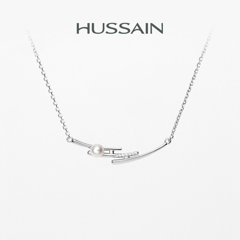 赫生HUSSAIN叁弦淡水珍珠项链颈链女款轻奢高级感2026新款锁骨链