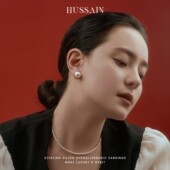 赫生HUSSAIN出尘大珍珠耳钉小灯泡纯银极简耳环秋冬高级感耳饰女