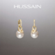 赫生HUSSAIN容意正圆珍珠耳饰贝珠耳钉轻奢小众高级感秋冬耳环女