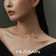 赫生HUSSAIN繁烁18k金满天星近正圆天然珍珠项链轻奢小众锁骨颈链