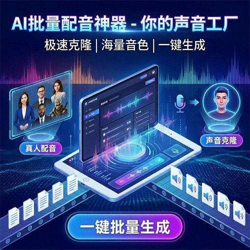 批量合成配音工具AI声音复刻文字转语音系统一键生成音频制作软件