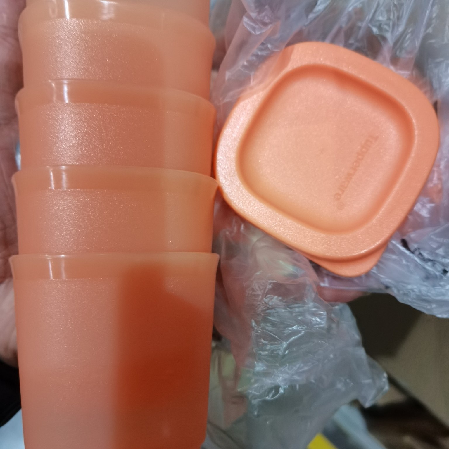 特百惠橙色圆形保鲜盒带盖简约耐用塑料食品储存盒迷你5个装,餐饮具,保鲜盒,淘宝优惠券,粉丝福利购,淘宝优惠卷