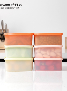 特百惠冷冻藏冰箱密封保鲜盒保鲜盒6件套食品级冰箱专用水果便携