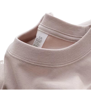 支持团购】正肩~220g纯棉短袖T恤女宽松圆领男女体恤衫定制logo