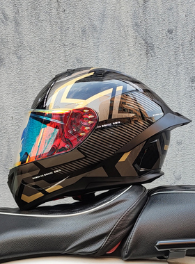 ORZ摩托车全盔男女个性四季赛车大尾翼情侣蓝牙跑盔新3C认证头盔