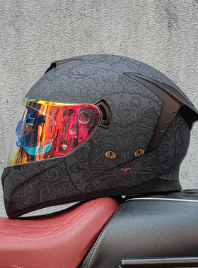 3C认证LVS摩托车头盔男女全覆式双镜片蓝牙槽机车跑车全盔新国标