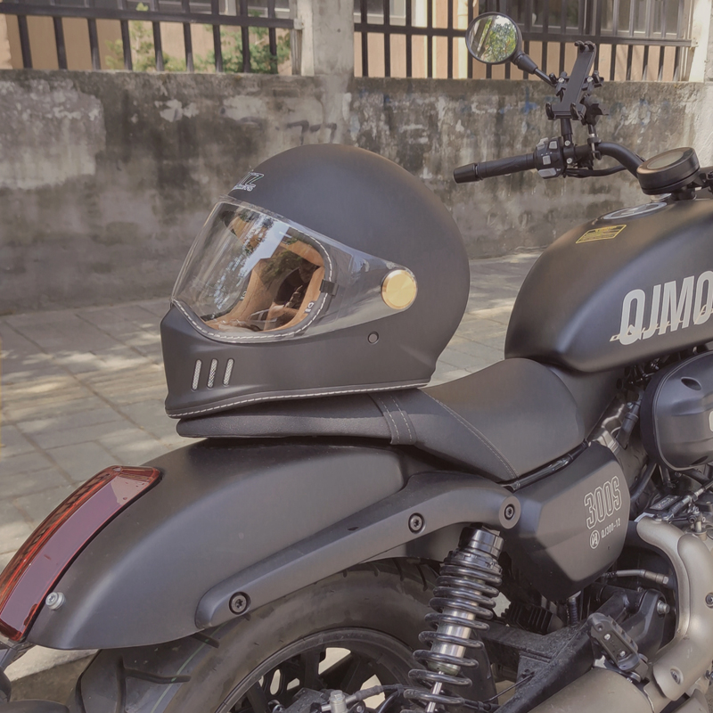 3C复古摩托车全盔春夏哈雷机车头盔男女全覆式街车跑盔四季安全帽