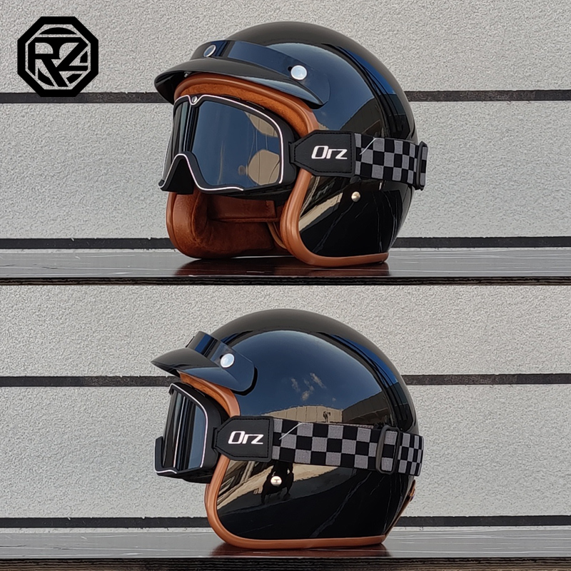 ORZ3C认证复古摩托车3/4半盔四季